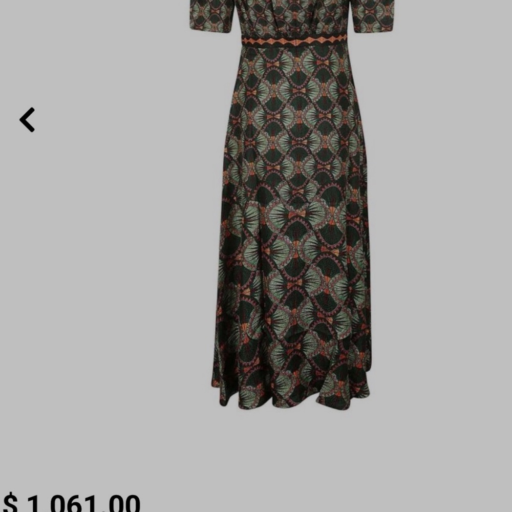 SALONI Black and Red Patterned Midi Dress - Picture 5 of 5
